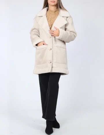 Palton Pull&Bear, bej Crem