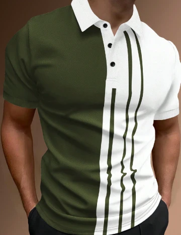 Tricou SHEIN, alb/verde