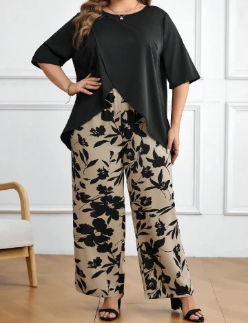 Compleu Emery Rose Curve, negru/crem