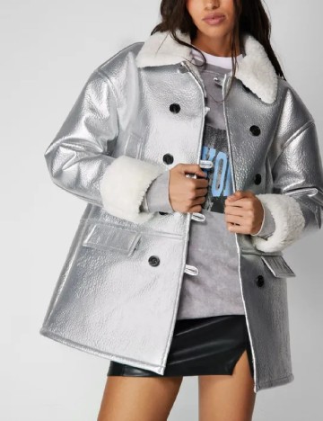 
						Palton Nasty Gal, gri