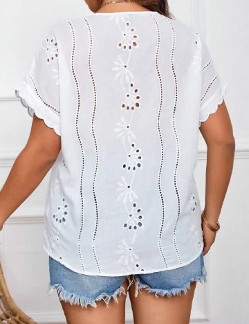 Bluza SHEIN CURVE, alb Alb