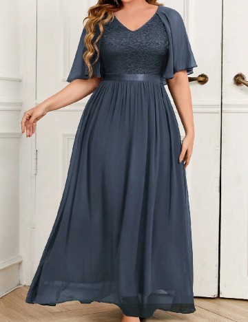
						Rochie lunga Miusol Plus Size, albastru