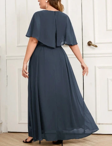 Rochie lunga Miusol Plus Size, albastru