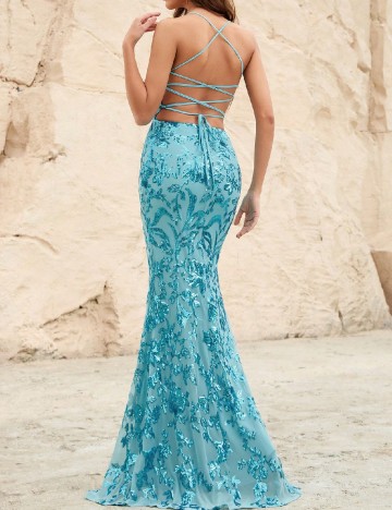 Rochie lunga Faeriesty, albastru