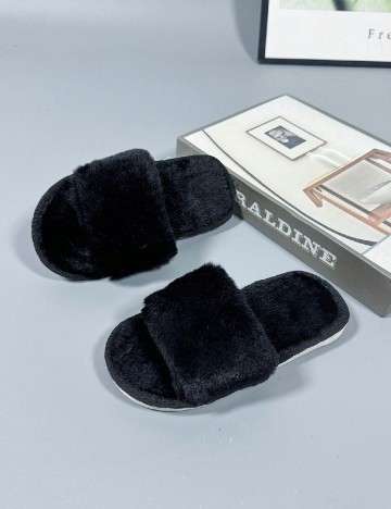 
						Papuci de Casa Shein Kids, negru