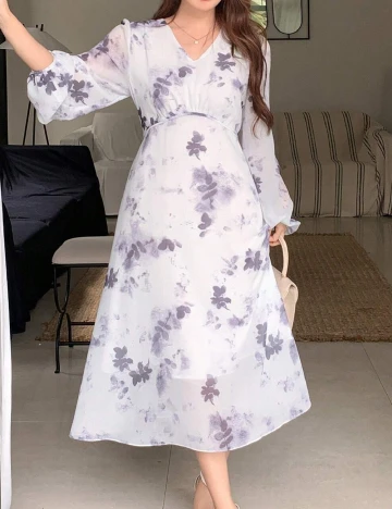 Rochie medie Dazy, alb Alb