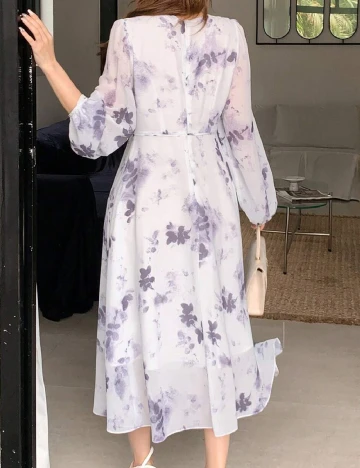 Rochie medie Dazy, alb Alb