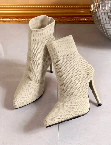 Botine SHEIN, bej Crem