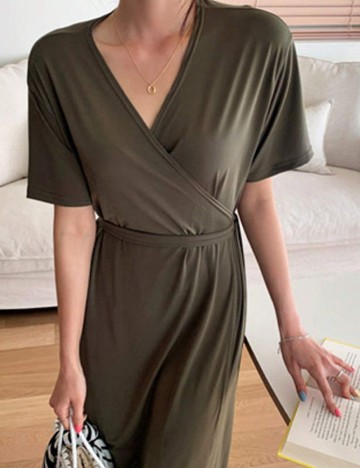 Rochie lunga Dazy, kaki