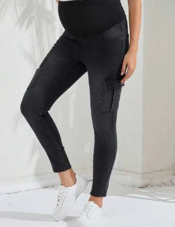Blugi SHEIN Maternity, negru