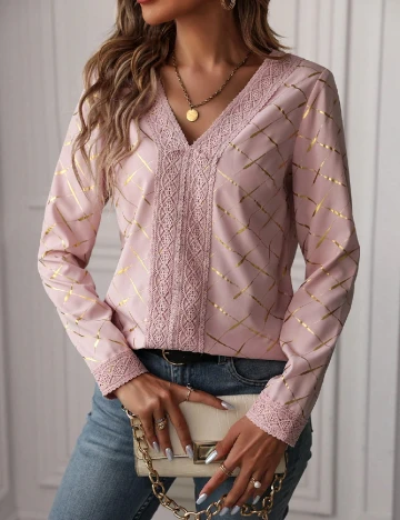 Bluza SHEIN, roz pudra