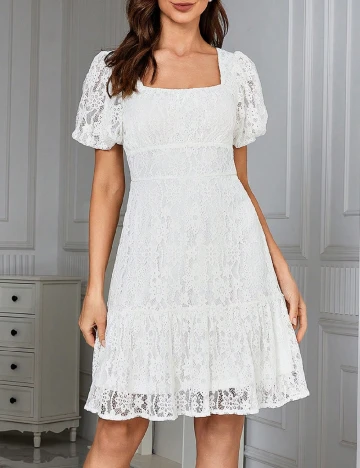 Rochie scurta Ticosa, alb Alb