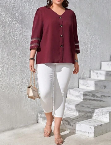 Bluza Emery Rose Curve, grena Rosu