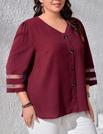 Bluza Emery Rose Curve, grena Rosu