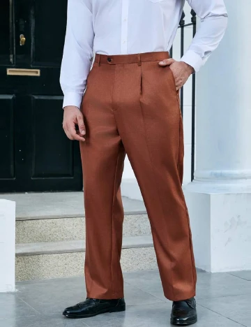 Pantaloni SHEIN Plus Size Men, maro