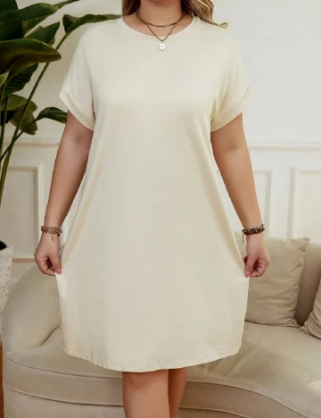 Rochie scurta SHEIN CURVE, bej Crem