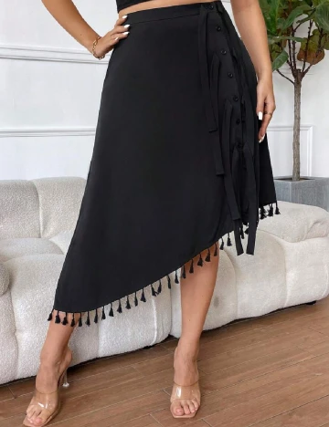 Fusta SHEIN CURVE, negru