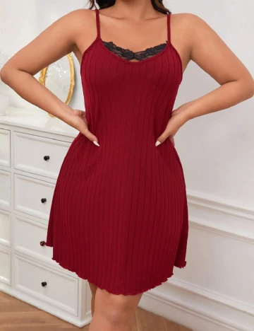 Rochie de noapte SHEIN CURVE, visiniu Rosu
