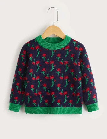Pulover Shein Kids, bleumarin Albastru