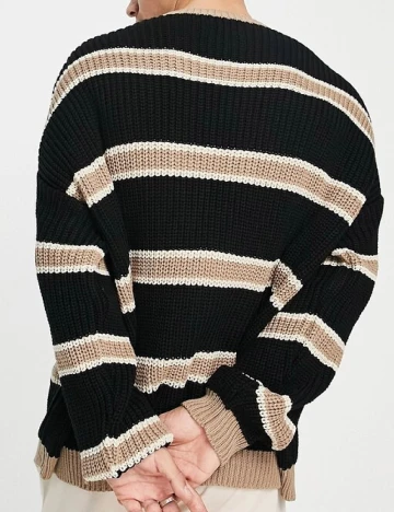Pulover Oversize ASOS, negru Negru