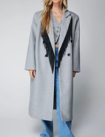 
						Palton Nasty Gal, gri