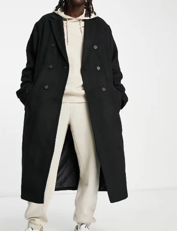 Palton oversize ASOS, negru Negru