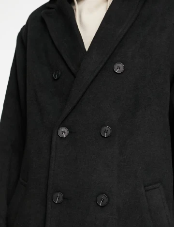 Palton oversize ASOS, negru Negru