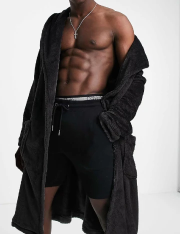Halat de baie ASOS, negru Negru
