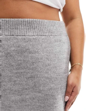 Fusta Collusion Plus Size, gri