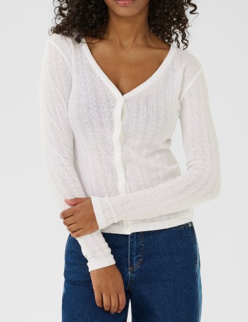 
						Cardigan Kaffe, alb
