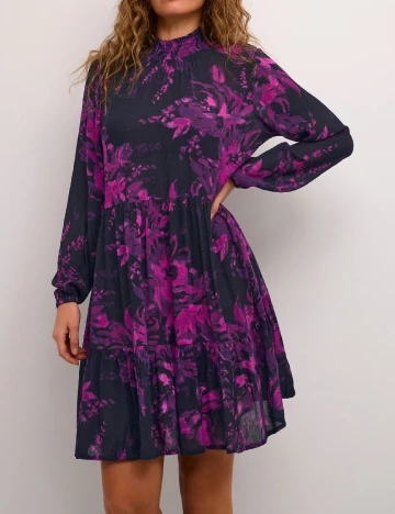 Rochie scurta Kaffe, mov/negru