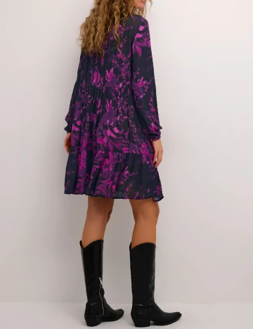 Rochie scurta Kaffe, mov/negru