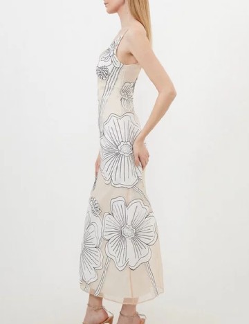 Rochie lunga Karen Millen, crem