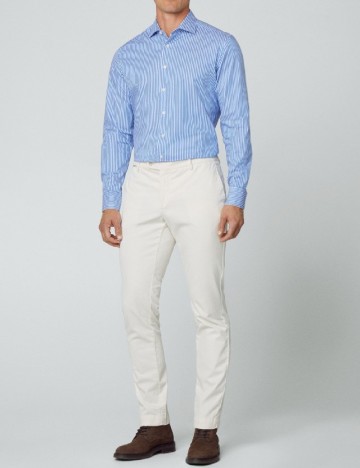 
						Camasa HACKETT, alb/albastru