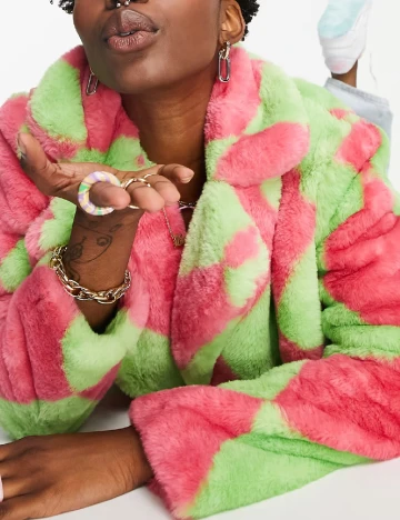 Palton Girlfriend Material, roz/verde
