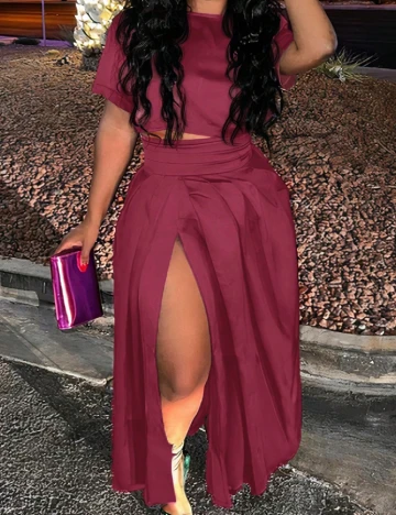 Compleu SHEIN CURVE, visiniu