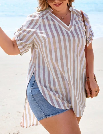 Bluza SHEIN CURVE, alb/crem