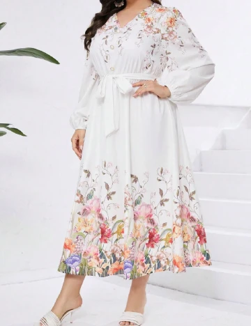 Rochie lunga SHEIN CURVE, alb