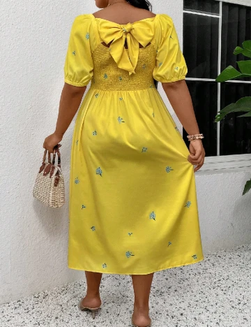 Rochie medie SHEIN CURVE, galben Galben