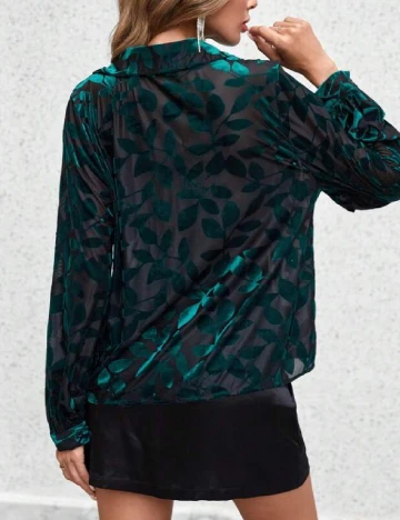 Bluza SHEIN, negru/verde