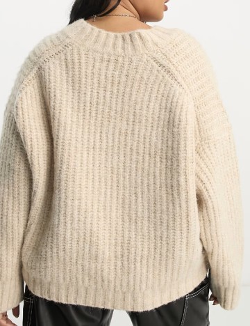 Pulover Oversize ASOS Curve, crem