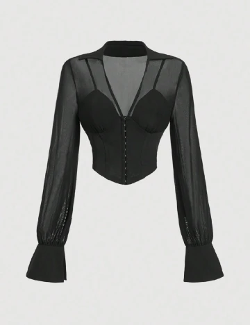 Top SHEIN, negru Negru