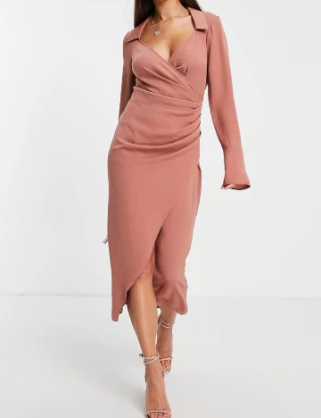 Rochie medie ASOS, roz pudra Roz