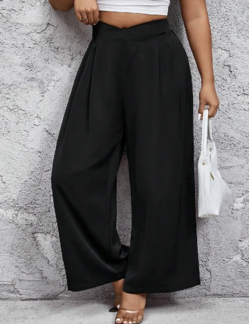Pantaloni SHEIN CURVE, negru Negru