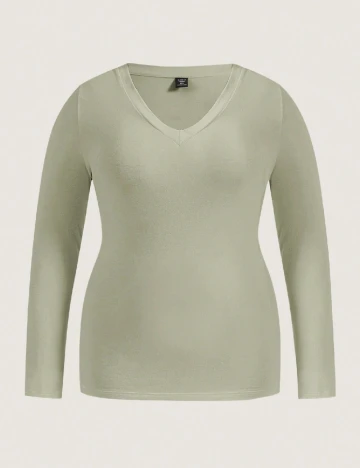 Bluza SHEIN CURVE, verde Verde
