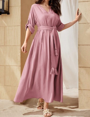 
						Rochie lunga SHEIN, roz pudra
