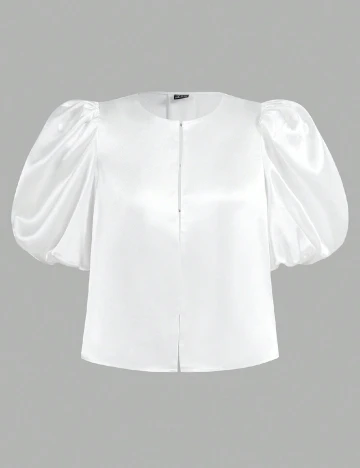 Bluza SHEIN CURVE, alb Alb