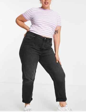 Blugi Don t think twice Curve, negru Negru