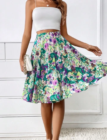 Fusta SHEIN, floral print Floral print