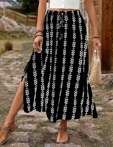 Fusta SHEIN, negru/alb
